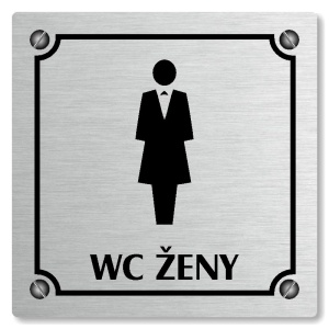 WC ženy, 118x118mm, stříbrná, Kansas
